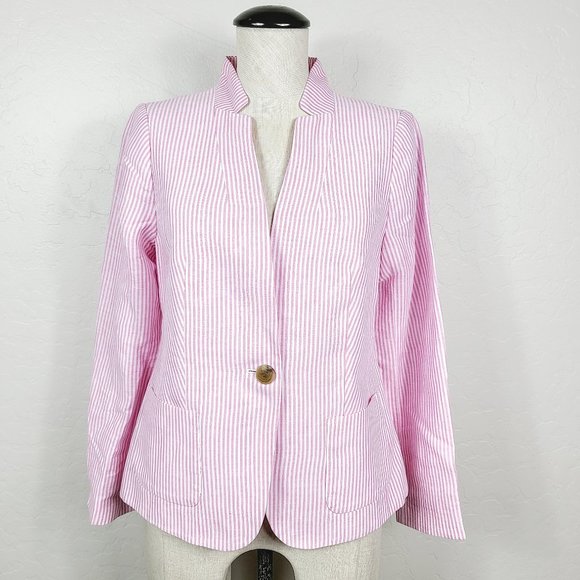 Talbots Jackets & Blazers - NEW Talbots Striped Linen Blazer Jacket